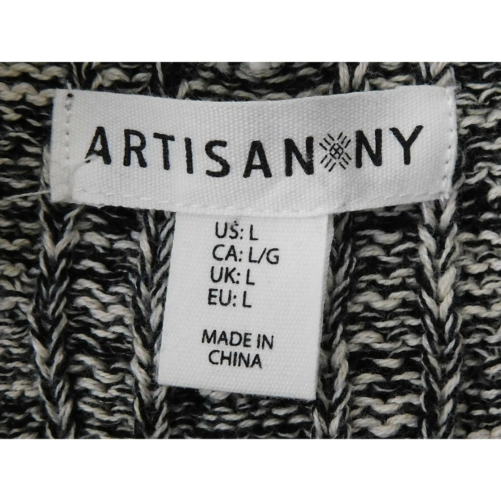 Artisan NY Women Sweater,‎ Size L, Black/Ivory, 100% Cotton - Picture 3 of 4